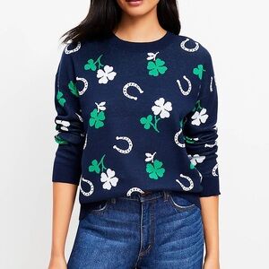 LOFT Clover Horseshoe Sweater Women’s Size XS